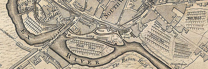 Tenters, Exeter map